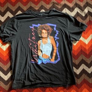 Whitney Houston Old Navy Black Crew Neck T-Shirt